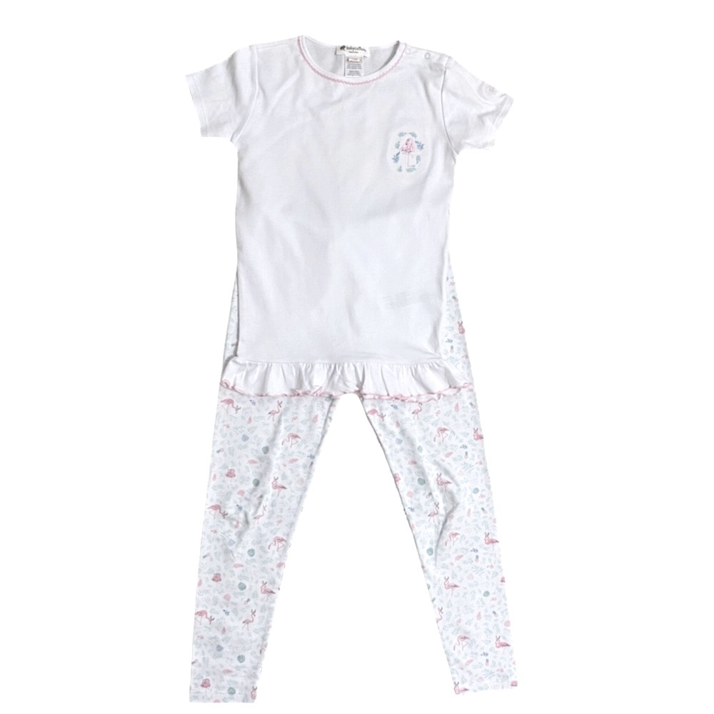 NWOT Babycottons Flamingos Snug Fit Long Pajama Set Size 8